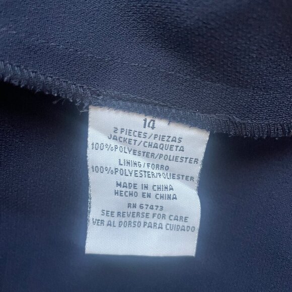 Danny & Nicole Navy Pleated Jacket - Size 14 - Picture 7 of 7